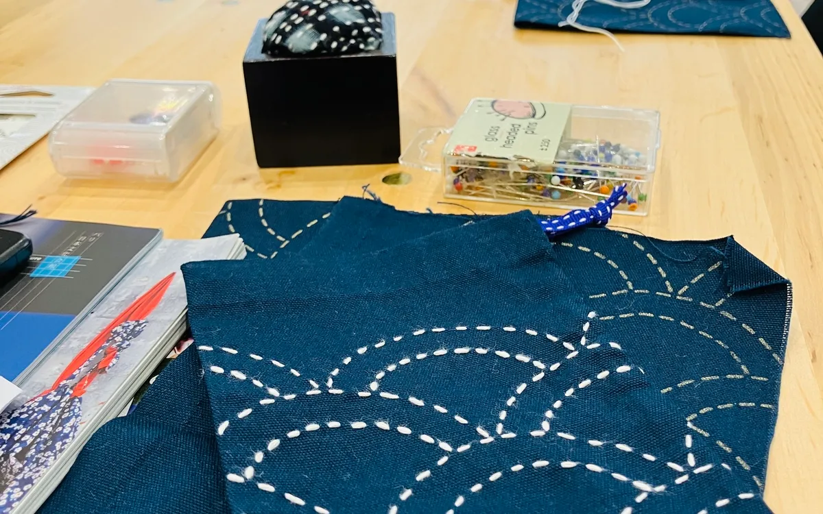 Ateliers d'Initiation à la broderie Sashiko avec motif Seigaiha