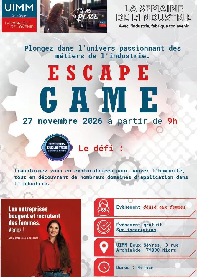 Escape Game Mission Industrie - dédié spécifiquement aux femmes