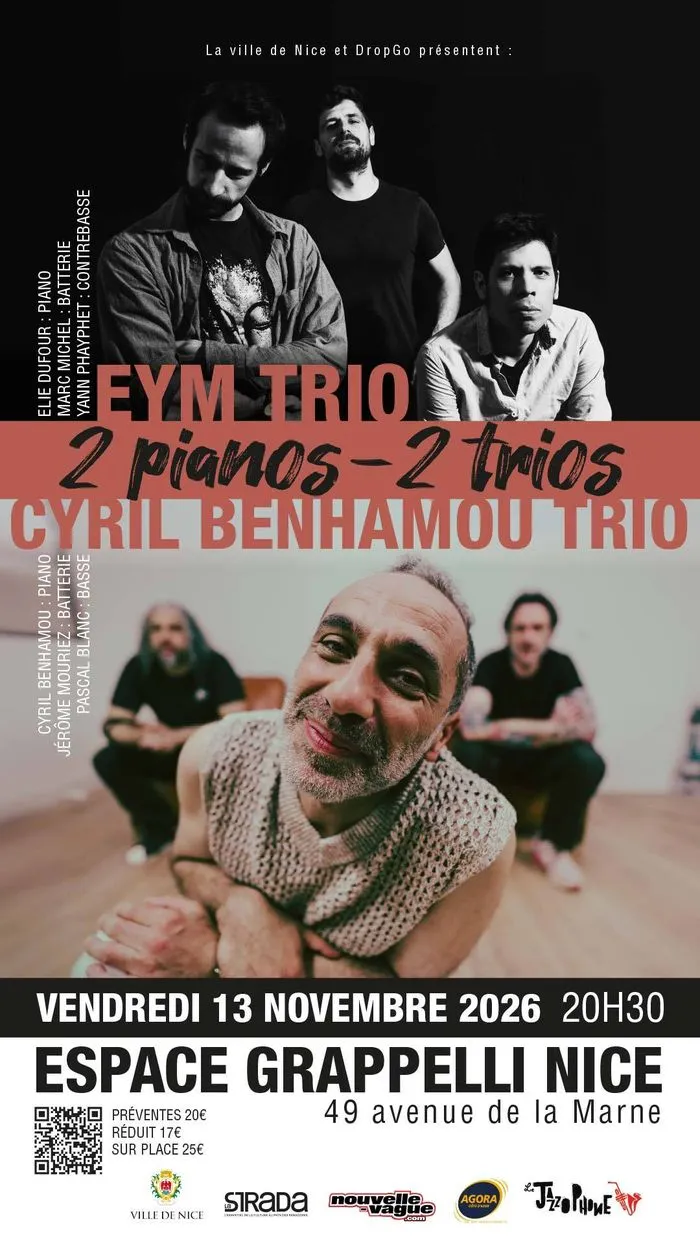 2 Pianos / 2 Trios / Cyril Benhamou Trio × EYM Trio / Nice