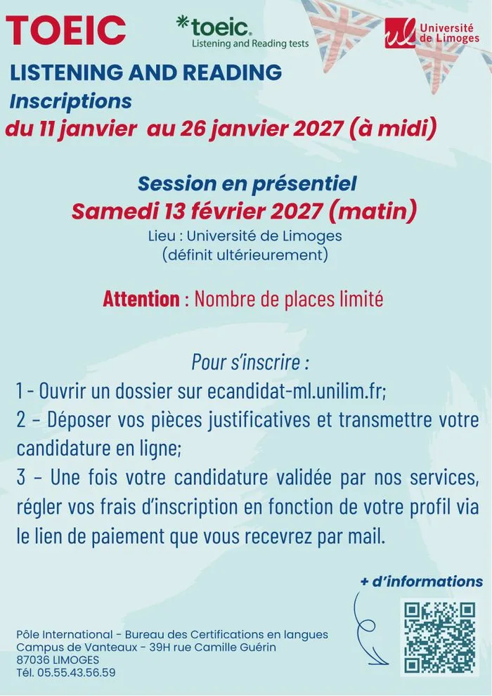 Inscriptions au TOEIC