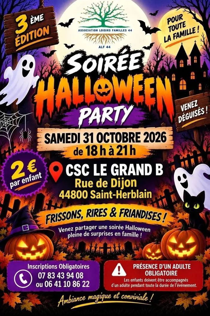 Soirée Halloween au CSC Le Grand B