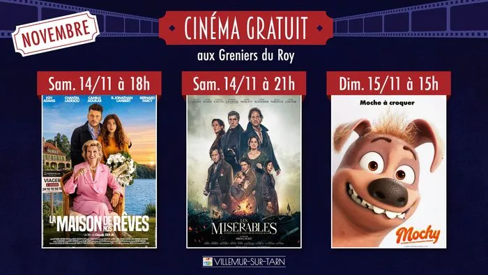 Cinéma gratuit aux Greniers du Roy : programme de novembre