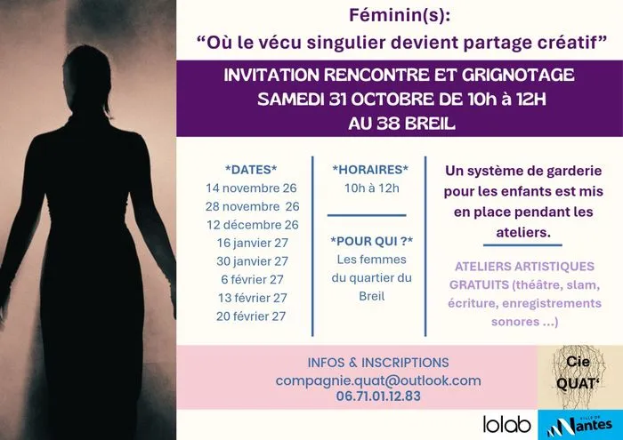 Cycle d'ateliers "Féminin(s)" : RENCONTRE ET GRIGNOTAGE
